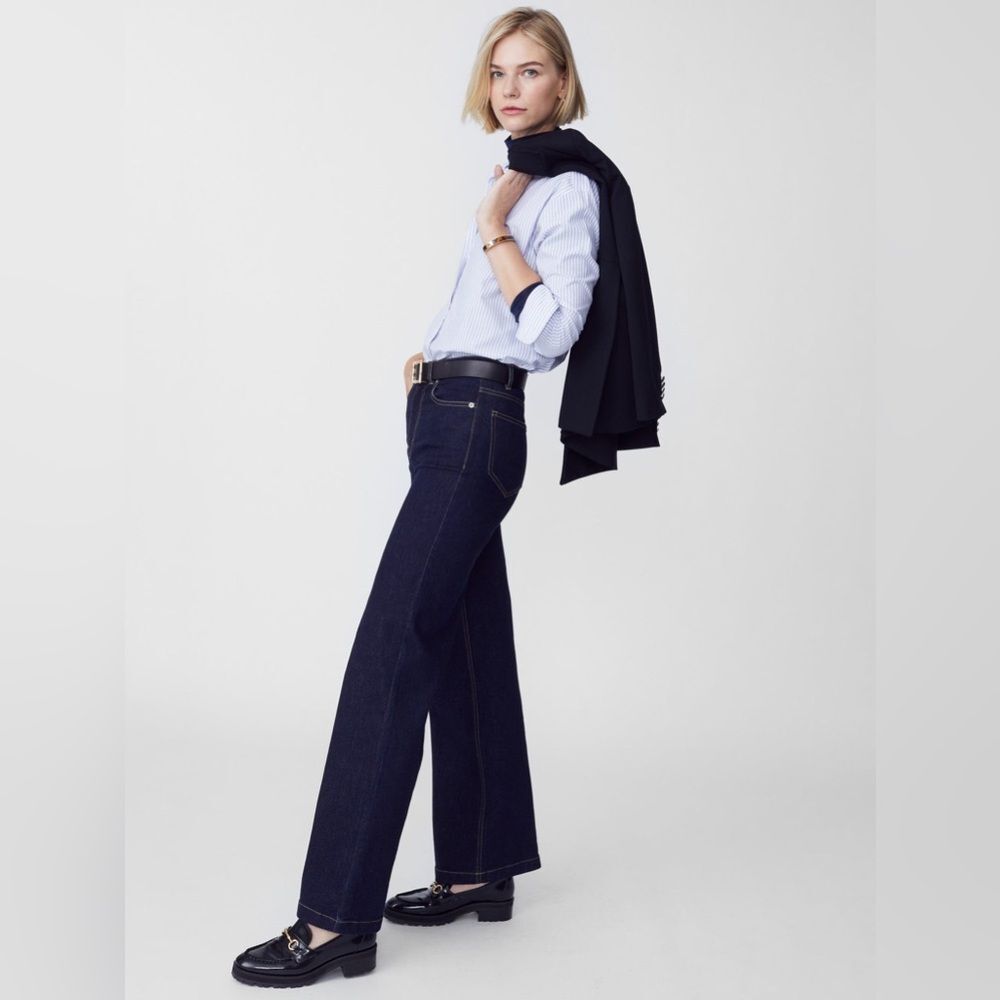 J. McLaughlin Lowden Wide Leg Trouser Jean in Dark Wash 2